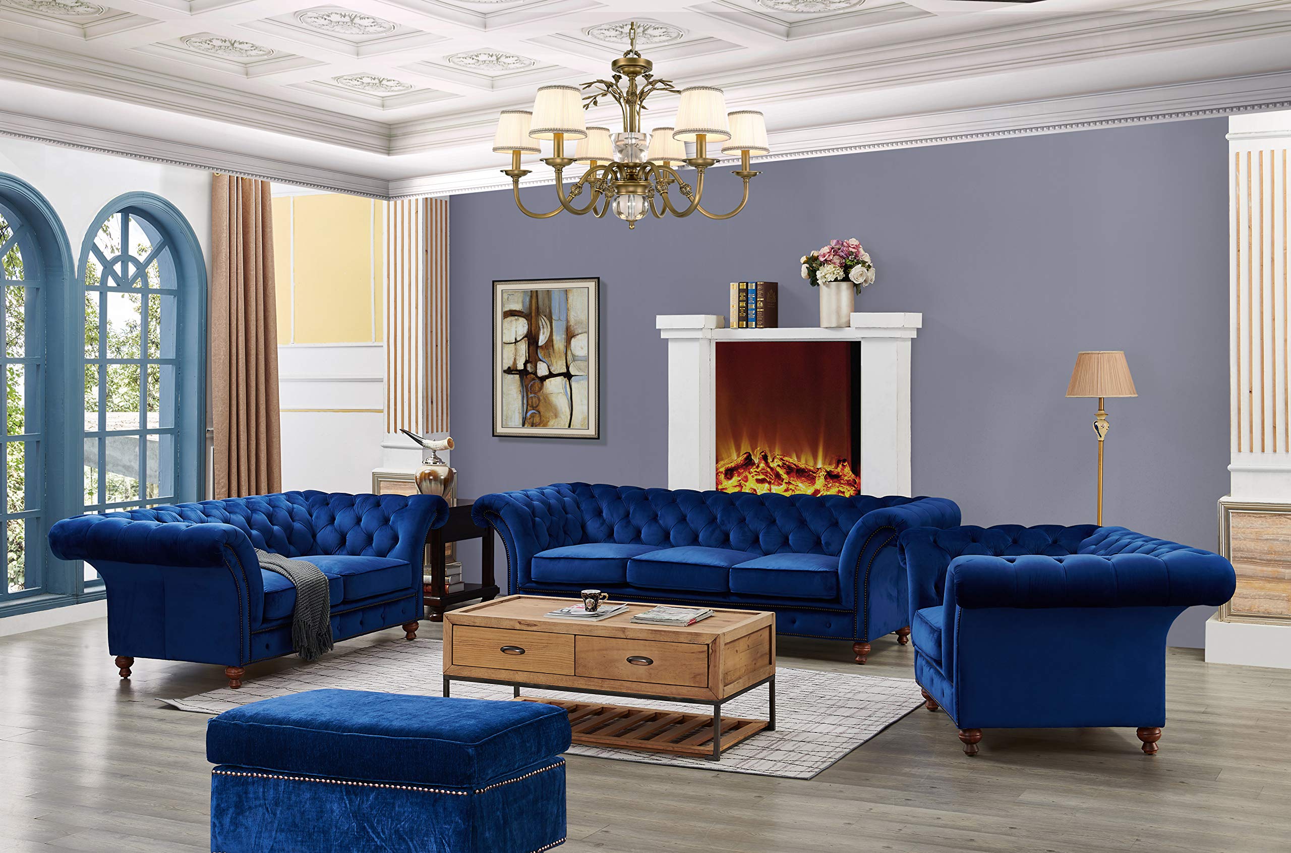 Amazon.com: Crafters and Weavers Peyton Sloped Arm Chesterfield